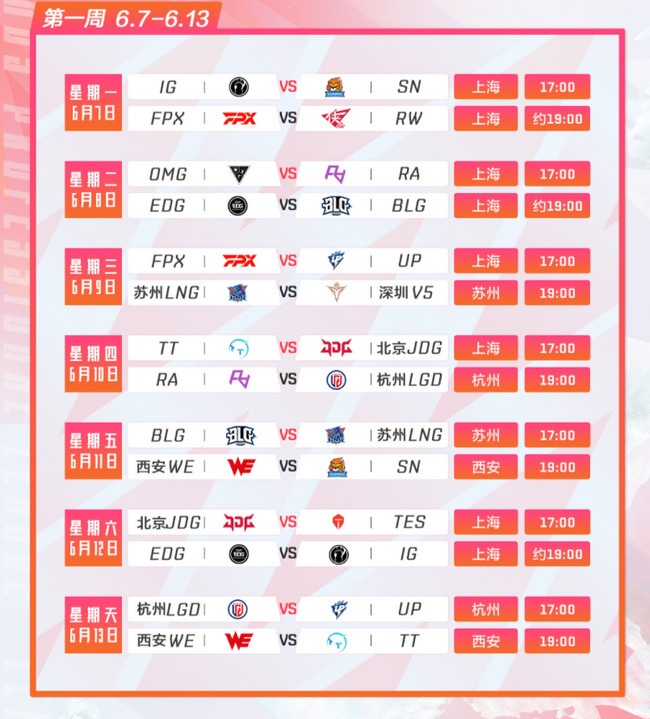 2021LPL夏季赛常规赛赛程 比赛时间 2021LPL夏季赛常规赛赛程 比赛时间