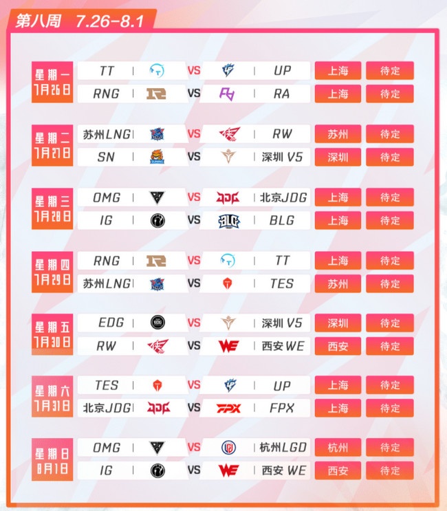 2021LPL夏季赛常规赛赛程 比赛时间 2021LPL夏季赛常规赛赛程 比赛时间